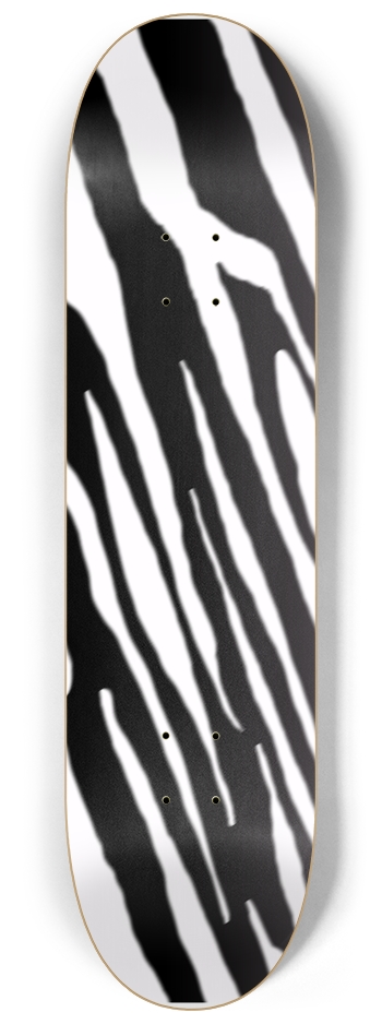 8 1/4" Inverse B+W Tiger Stripe Competition Deck 8-1/4 Skateboard Deck