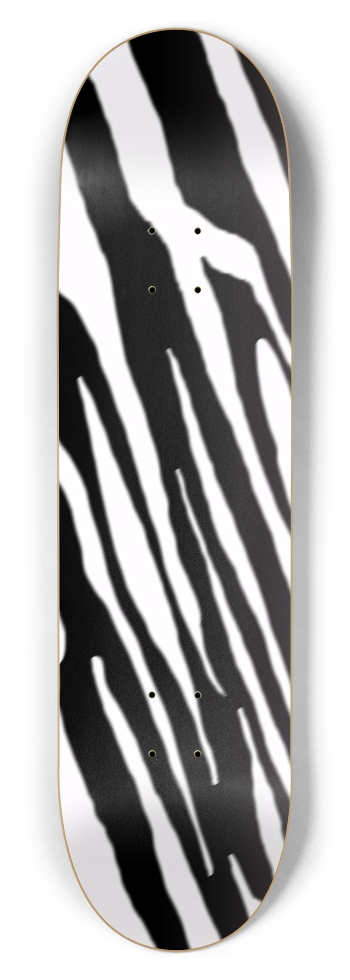 8 1/2" Inverse B+W Tiger Stripe Competition Deck 8-1/2 Skateboard Deck