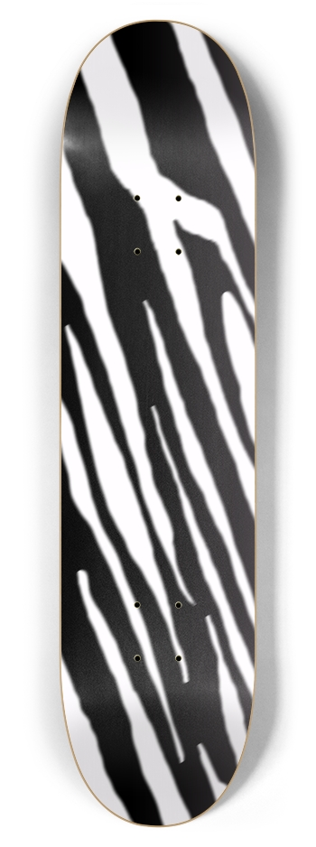 7 7/8" Inverse B+W Tiger Stripe Competition Deck 7-7/8 Skateboard Deck