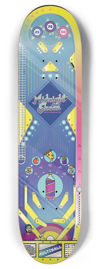 Pinball Arcade (8.0) (Video Game) 8 Inch Skateboard Deck