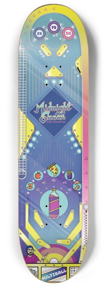 Pinball Arcade (8.25 Size) (Video Game) 8-1/4 Skateboard Deck