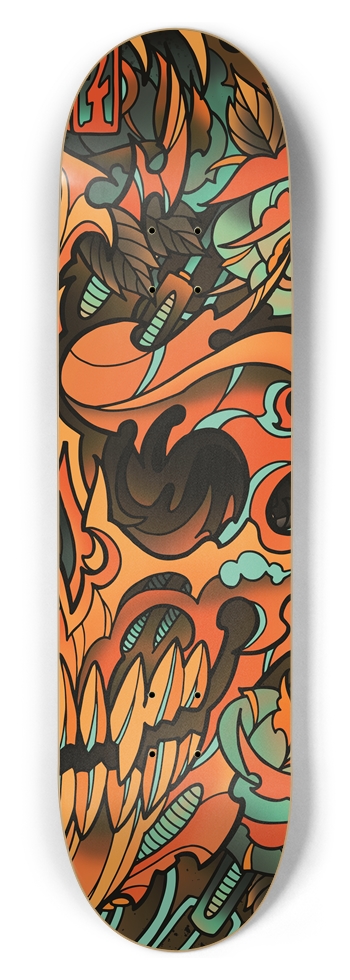 Mech Skull Right Side 8-1/2 Skateboard Deck