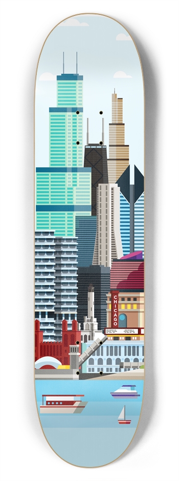 Chicago 8.25 7-3/4 Skateboard Deck