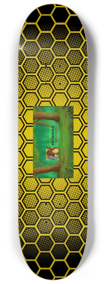 Wolf And Big Bear Honey Comb 8-1/4 Skateboard Deck