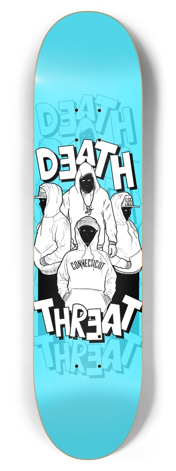 Death Threat - Blue 7-7/8 Skateboard Deck