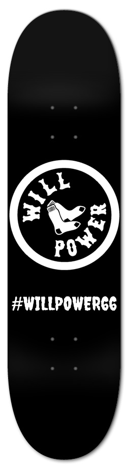 Willpower black 7-7/8 Skateboard Deck
