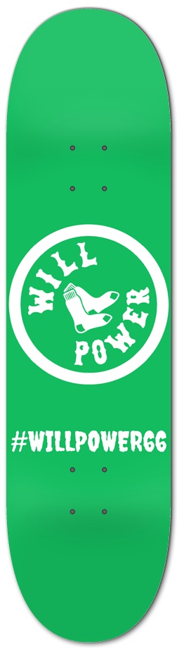 Willpower green 8-1/4 Skateboard Deck