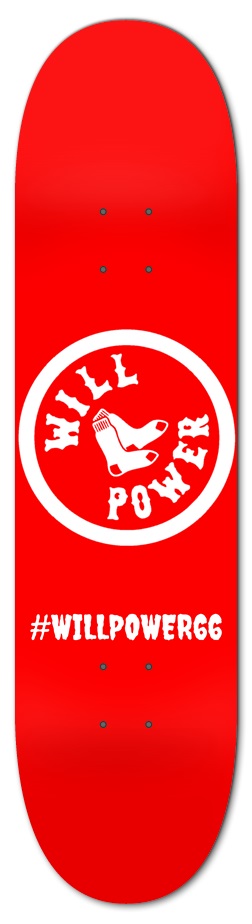 Willpower red 7-7/8 Skateboard Deck
