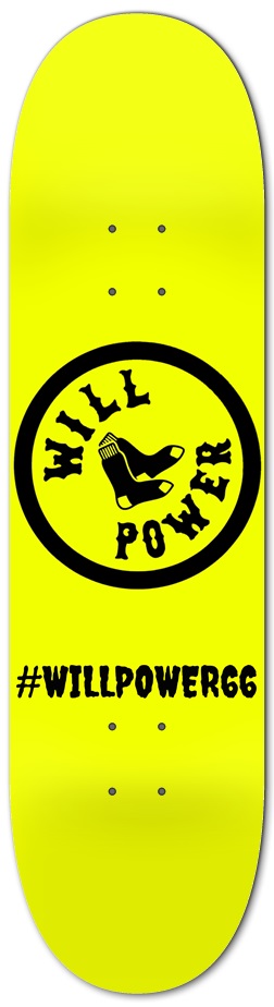 Willpower yellow 8-1/4 Skateboard Deck