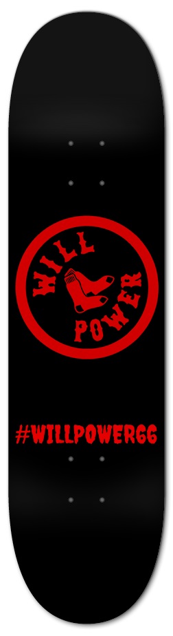 Willpower Black&Red 8 Inch Skateboard Deck