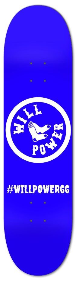 Willpower blue 8 Inch Skateboard Deck