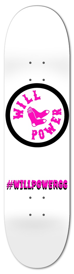 Willpower pink/black 7-7/8 Skateboard Deck