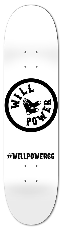 Willpower white 7-3/4 Skateboard Deck