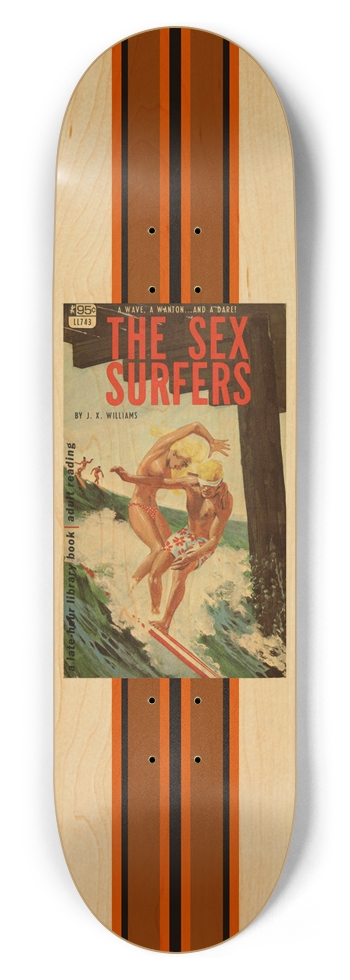 Pulp Fiction Novel Series The Sex Surfer 8.75 8-3/4 Inch Skateboard