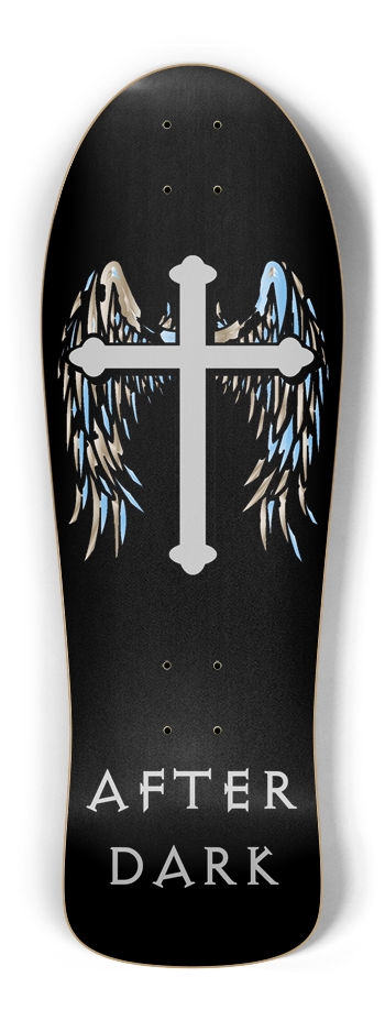 Winged Cross Black Old School Shape
