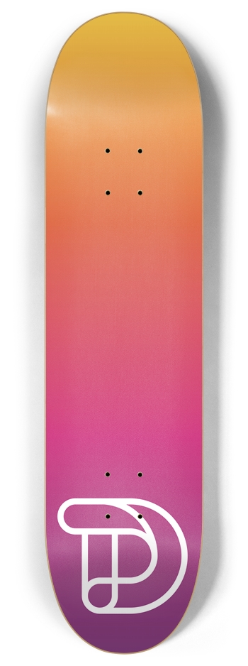 TD PurpleOrange 8 Inch Skateboard Deck
