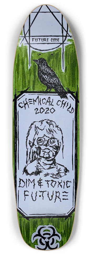 Dim & Toxic - Punk Nose Pool  W 9” x L 33.5”  Punk Nose Pool Shape