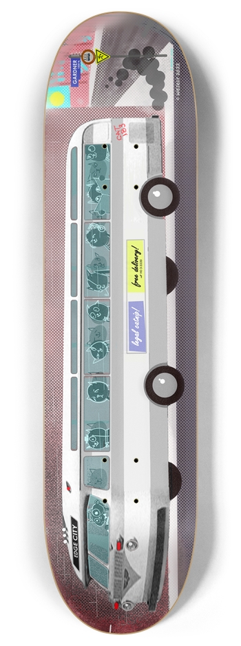 CAT BUS - 183 to EDGE CITY 8 Inch Skateboard Deck