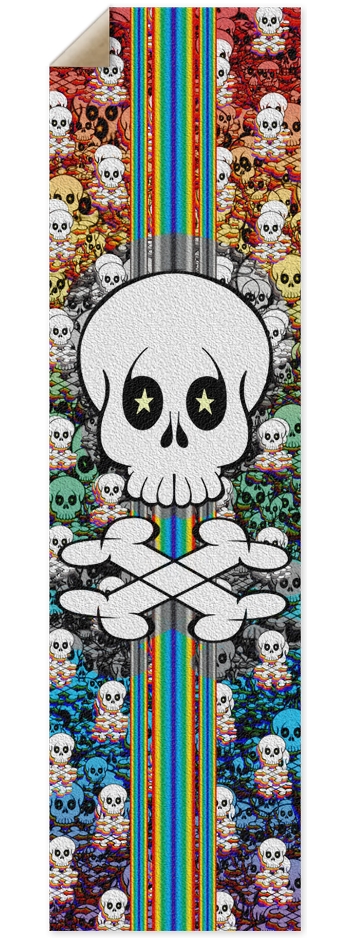 Rainbow Racer Skull Grip Tape ~ 9"x33" 9 x 33 Inch Griptape