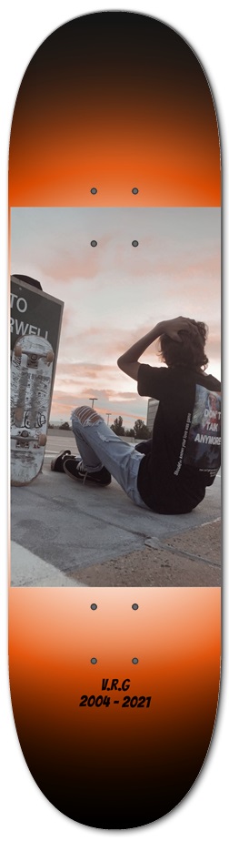 Orange Black White Gradient Background - Customize 8-1/4 Skateboard Deck