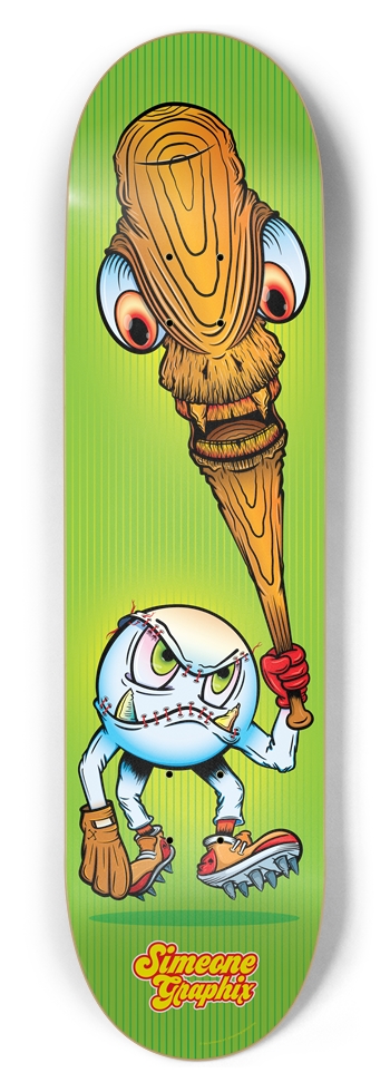 Out of Left Field Green Skateboard 8-1/2 Skateboard Deck