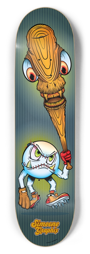 Out of Left Field Gray Background Skateboard 8-1/2 Skateboard Deck