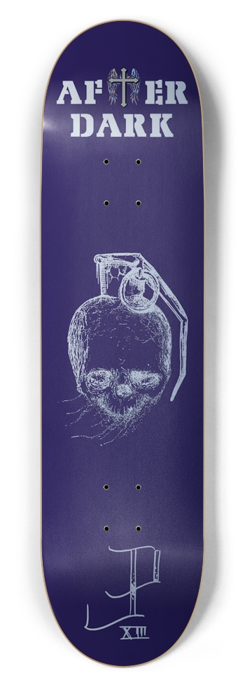 Skull Grenade Dark Brue Silver 8.5 8-1/2 Skateboard Deck