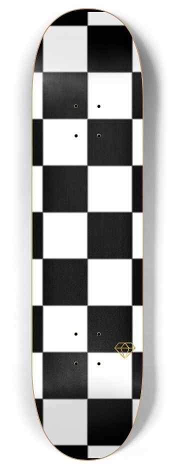 Black and White 8 Inch Skateboard Deck