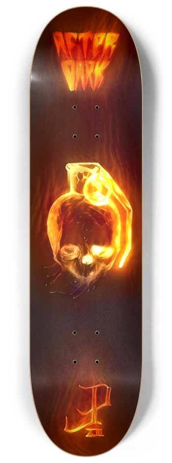 Skull Grenade Black Fire 8.25 8-1/4 Skateboard Deck