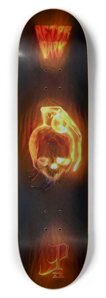 Skull Grenade Black Fire 8.5 8-1/2 Skateboard Deck