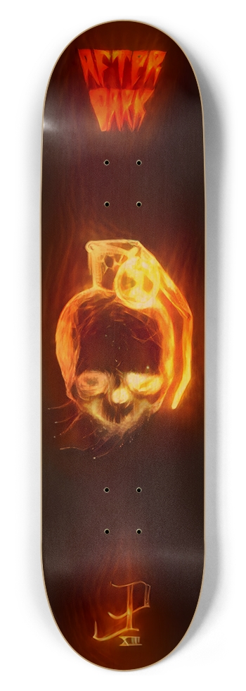 Skull Grenade Black Fire 8-1/2 Skateboard Deck