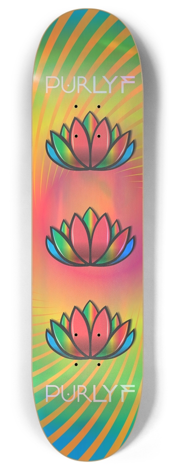 PURLYF 3 lotus 8 Inch Skateboard Deck