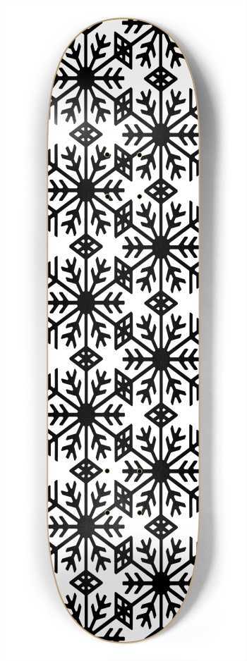 Black Snowflake 7-3/4 Skateboard Deck
