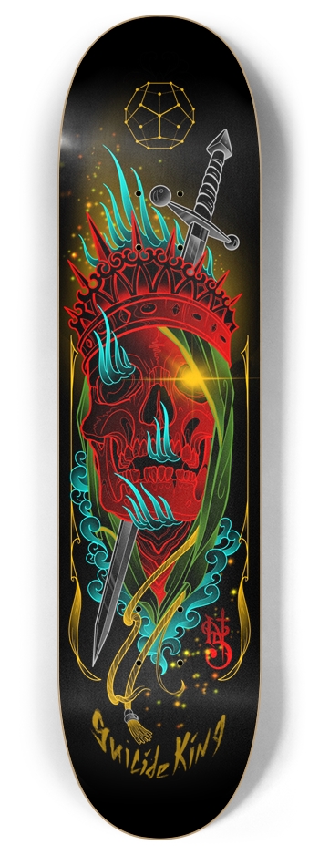 Suicide King Skull tattoo 8 Inch Skateboard Deck