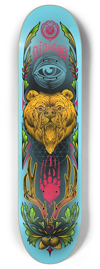 Nordic Bear Custom Skateboard 8 Inch Skateboard Deck