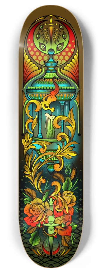 The Flame Custom Skateboard 8 Inch Skateboard Deck
