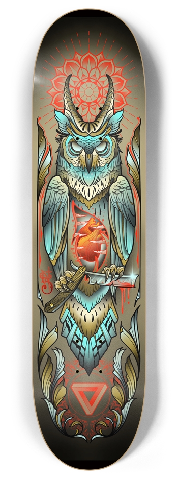 The Owl Custom Skateboard 8 Inch Skateboard Deck