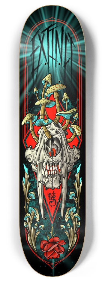 Extinct dinosaur skull 8 Inch Skateboard Deck