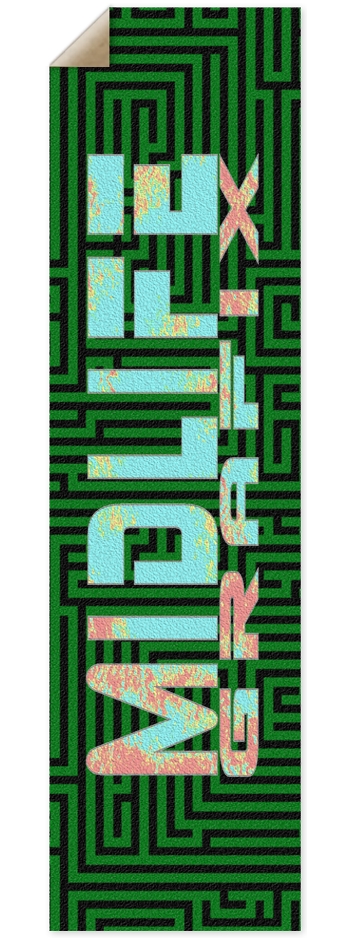 Midlifegrafix on green maze griptape 9 x 33 Inch Griptape