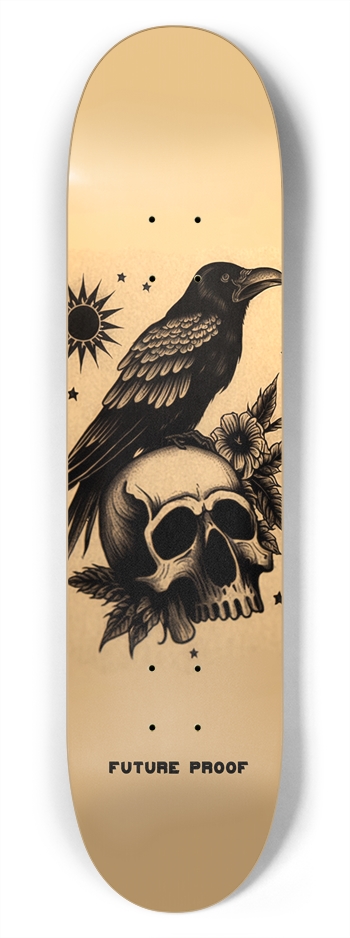 Raven Skull 7-3/4 Skateboard Deck