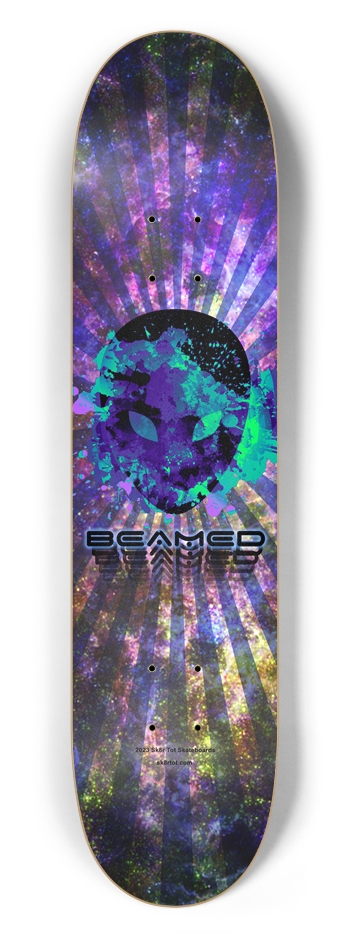 Blue Beamed Alien - 7.5" Popsicle 7-1/2 Skateboard Deck