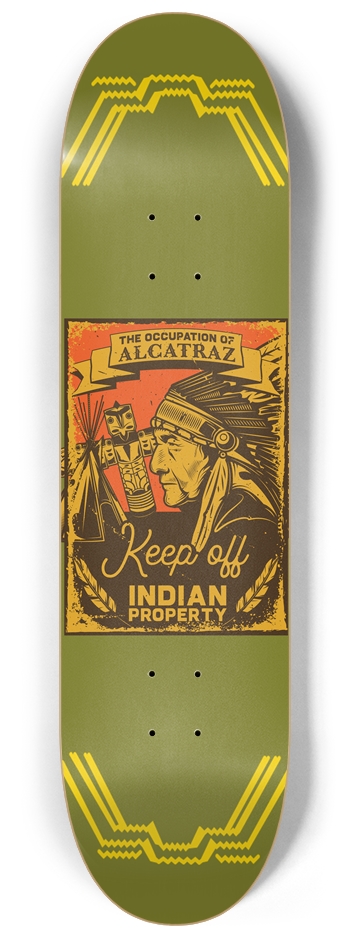 Occupation of Alcatraz - Custom Skateboard 8-1/4 Skateboard Deck