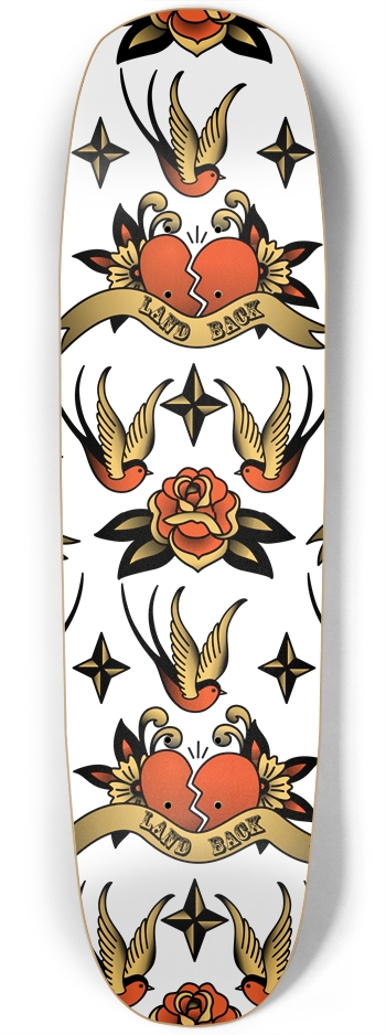 Land Back Sailor Jerry Tattoo - Custom Skateboard Square Nose