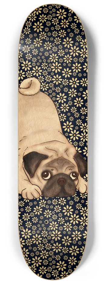 Flower Pug Girls 8.25" Skateboard 8-1/4 Skateboard Deck