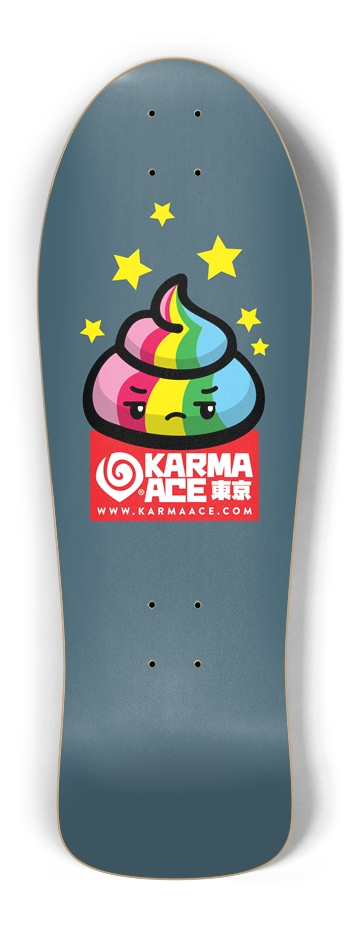 Karma Ace: Unimpressed Magic Poo - Custom Skateboa Old School Shape