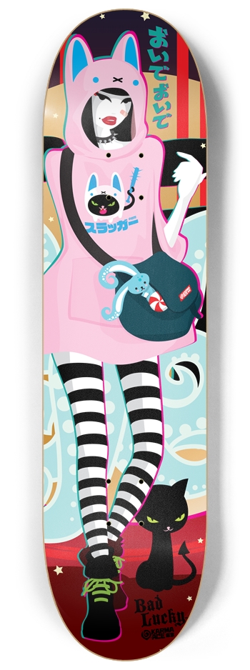 Karma Ace: Bad Omen - Custom Skateboard 8-1/4 Skateboard Deck