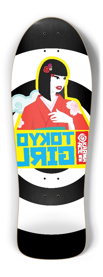 Karma Ace: Tokyo Girl - Custom Skateboard Old School Shape
