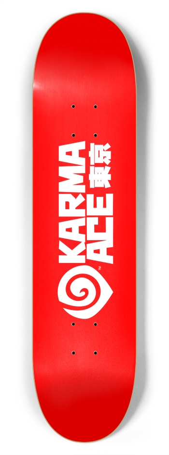 Karma Ace: Tokyo Logo Red - Custom Skateboard 7-3/4 Skateboard Deck