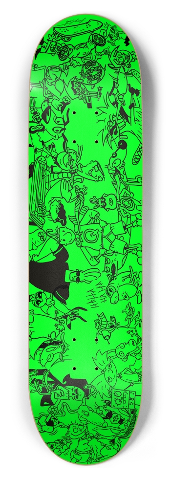 8-1/2" Classrm Doodle Deck (Fresh Cut Field Green) 8-1/2 Skateboard Deck