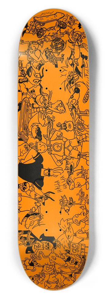 8-1/2" Classroom Doodle Deck (Safety Cone Orange) 8-1/2 Skateboard Deck